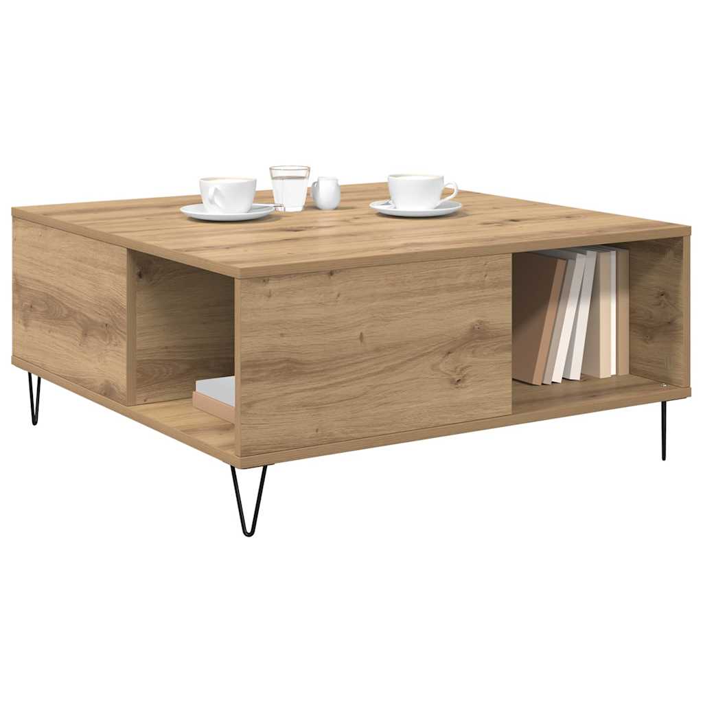 vidaXL Salontafel artisanaal eikenkleurig 80 x 80 x 36.5 cm