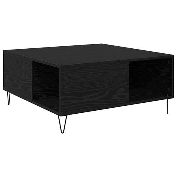 vidaXL Kohvilaud Must tamm 80 x 80 x 36,5 cm Tehispuit