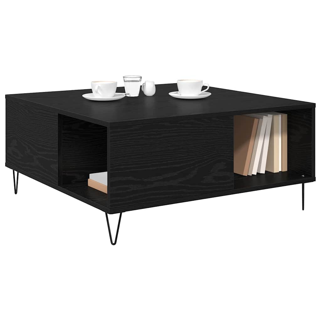 vidaXL Salontafel Zwart eiken 80 x 80 x 36.5 cm Bewerkt hout