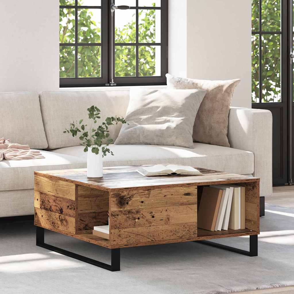 vidaXL Masă de cafea Lemn vechi 80 x 80 x 36.5 cm Lemn compozit