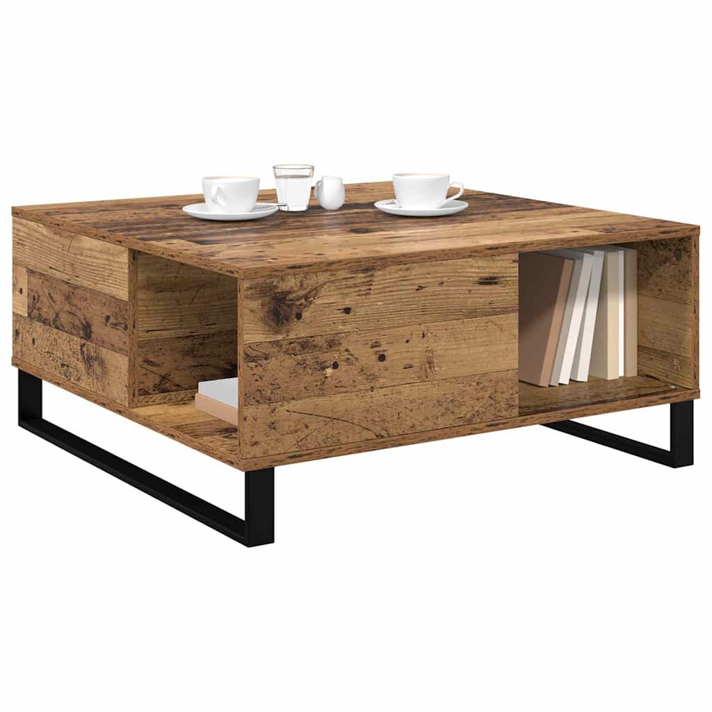 vidaXL Salontafel Oud hout 80 x 80 x 36.5 cm Bewerkt hout