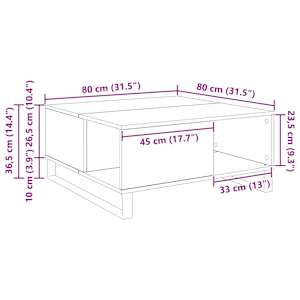 Konferenční stolek Staré dřevo 80 x 80 x 36,5 cm - obrázek 11