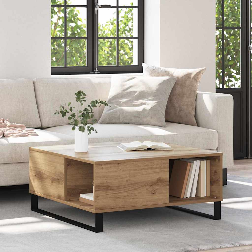 vidaXL Masă de cafea stejar artizanal 80 x 80 x 36.5 cm Lemn compozit