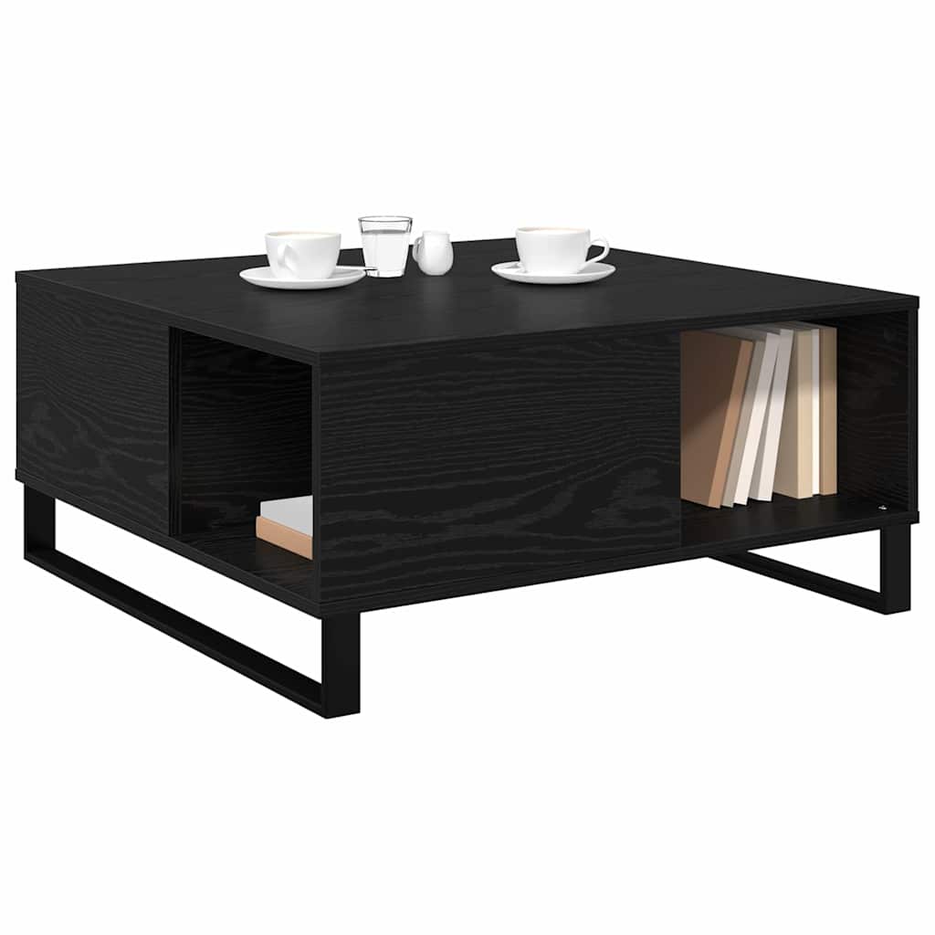 vidaXL Salontafel Zwart eiken 80 x 80 x 36.5 cm Bewerkt hout