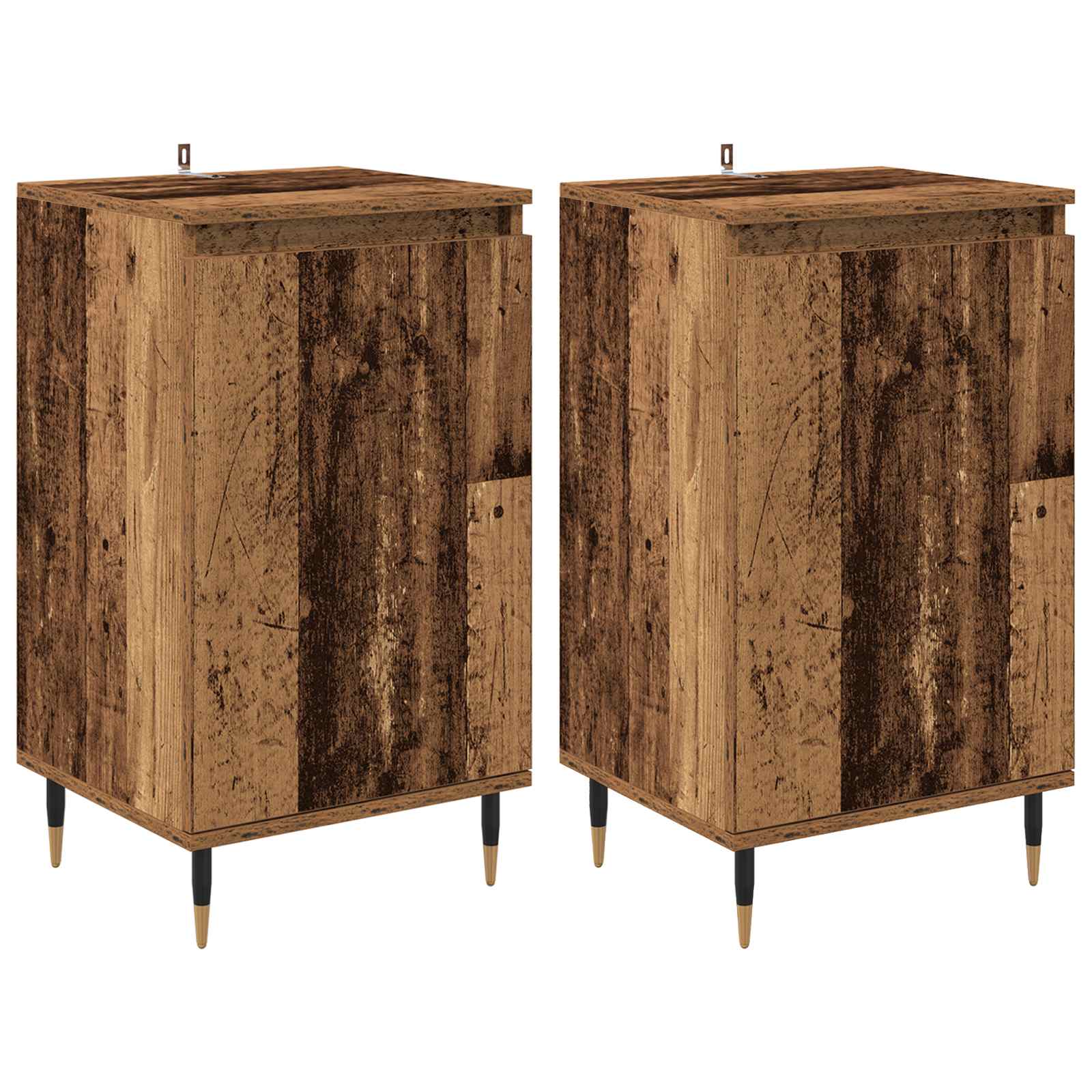 Thumbnail - vidaXL Sideboard 2 pcs Altholz 40 x 35 x 70 cm Verbundholz und Eisen