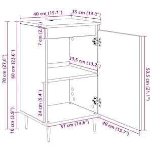 Servírovací skříň 2 pcs Staré dřevo 40 x 35 x 70 cm - obrázek 13