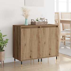 Strani šal 2 pcs Umetni hrast 40 x 35 x 70 cm