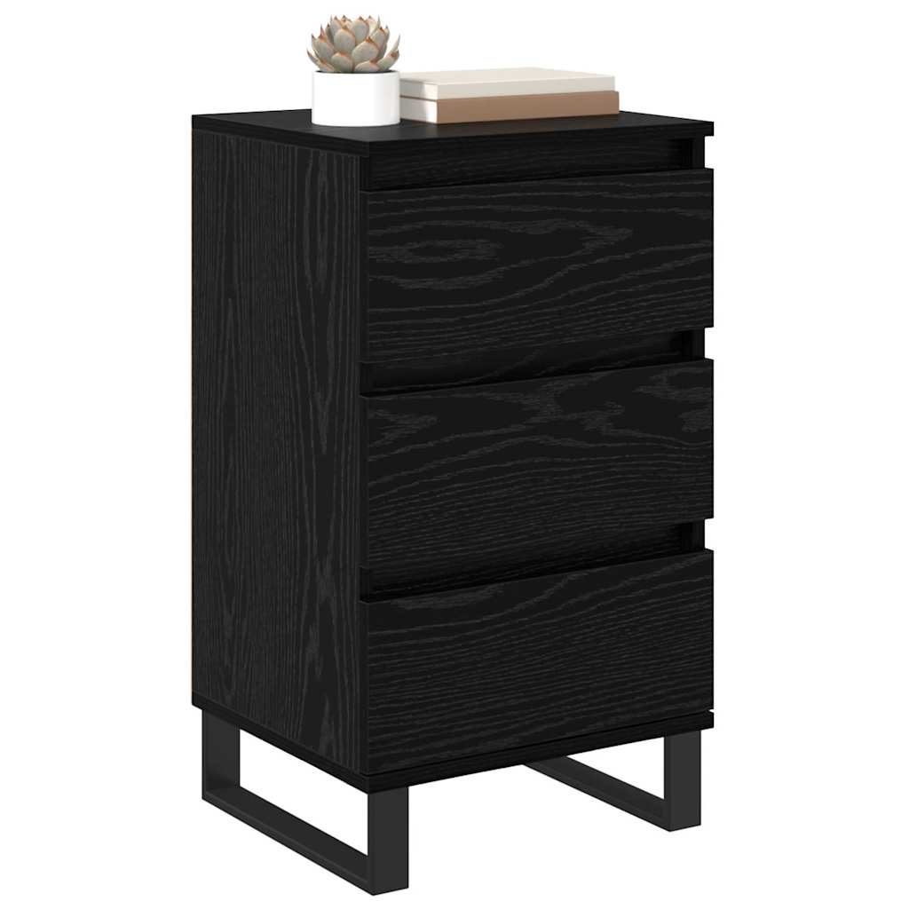 vidaXL Dressoir met lade Zwart eiken Bewerkt hout