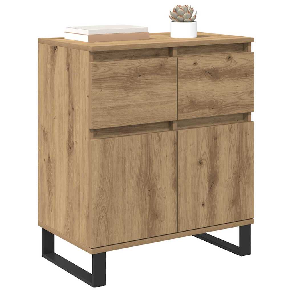 vidaXL Dressoir Artisan Eiken 60 x 35 x 70 cm Gemonteerd hout en ijzer