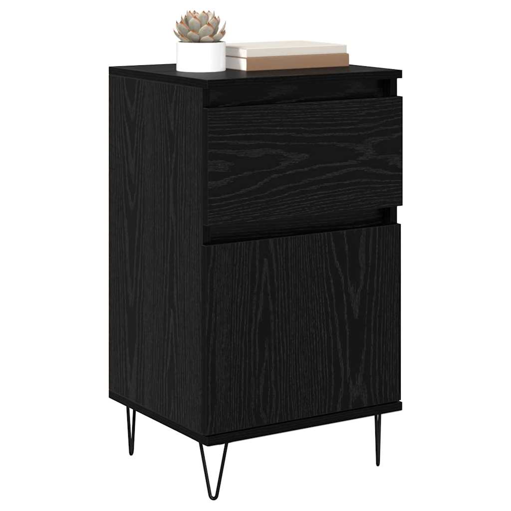 vidaXL Dressoir met lade Zwart eiken 35 x 40 x 70 cm Bewerkt hout