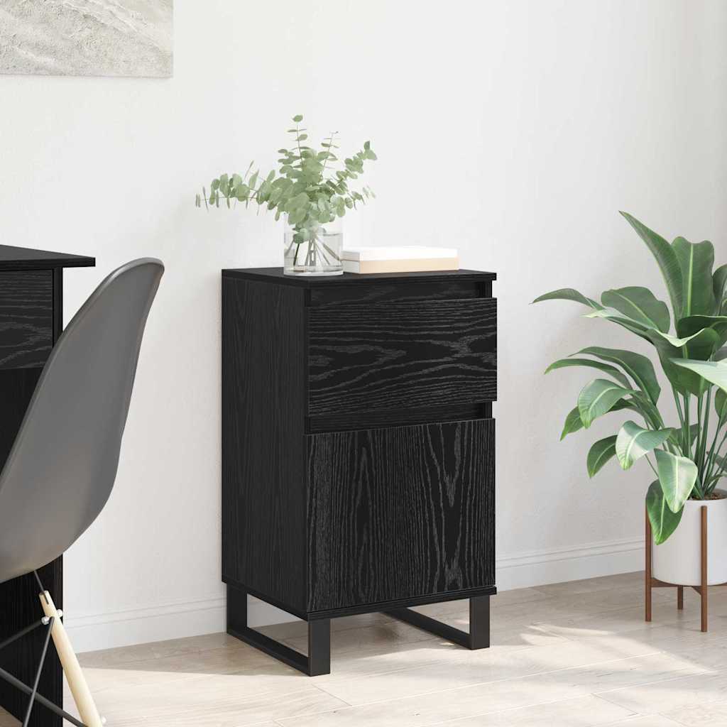 vidaXL Bufet cu sertar Stejar negru 35 x 40 x 70 cm Lemn compozit