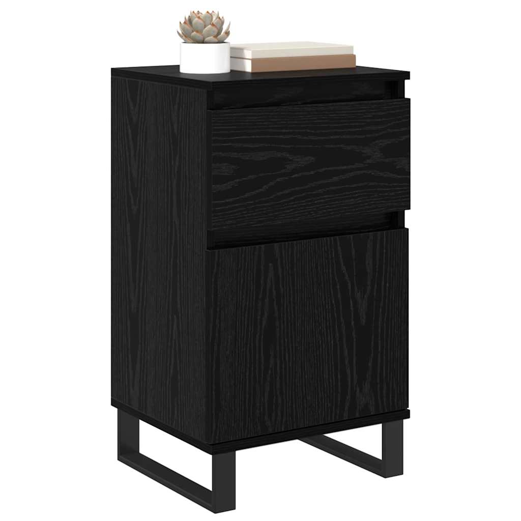vidaXL Dressoir met lade Zwart eiken 35 x 40 x 70 cm Bewerkt hout