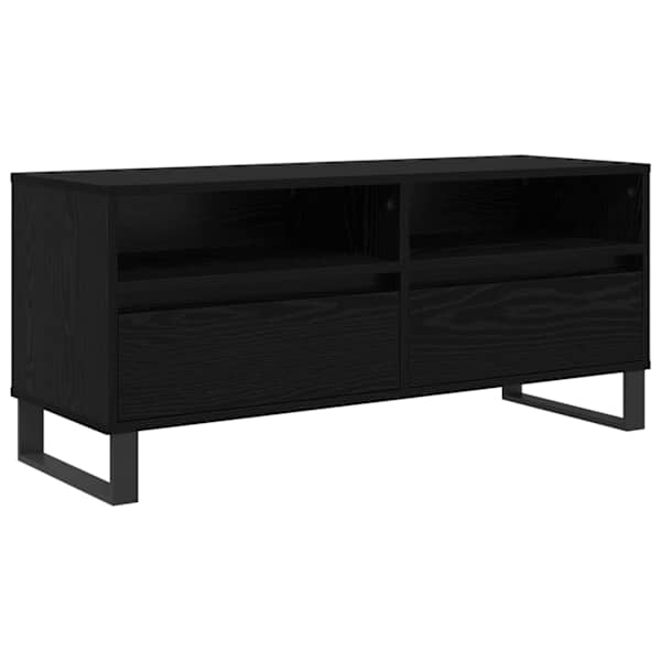 vidaXL Telerikapp sahtliga Must tamm 100 x 34,5 x 44,5 cm