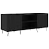 vidaXL Plaadikapp riiuliga ladustamisega Must tamm 121 x 38 x 48 cm