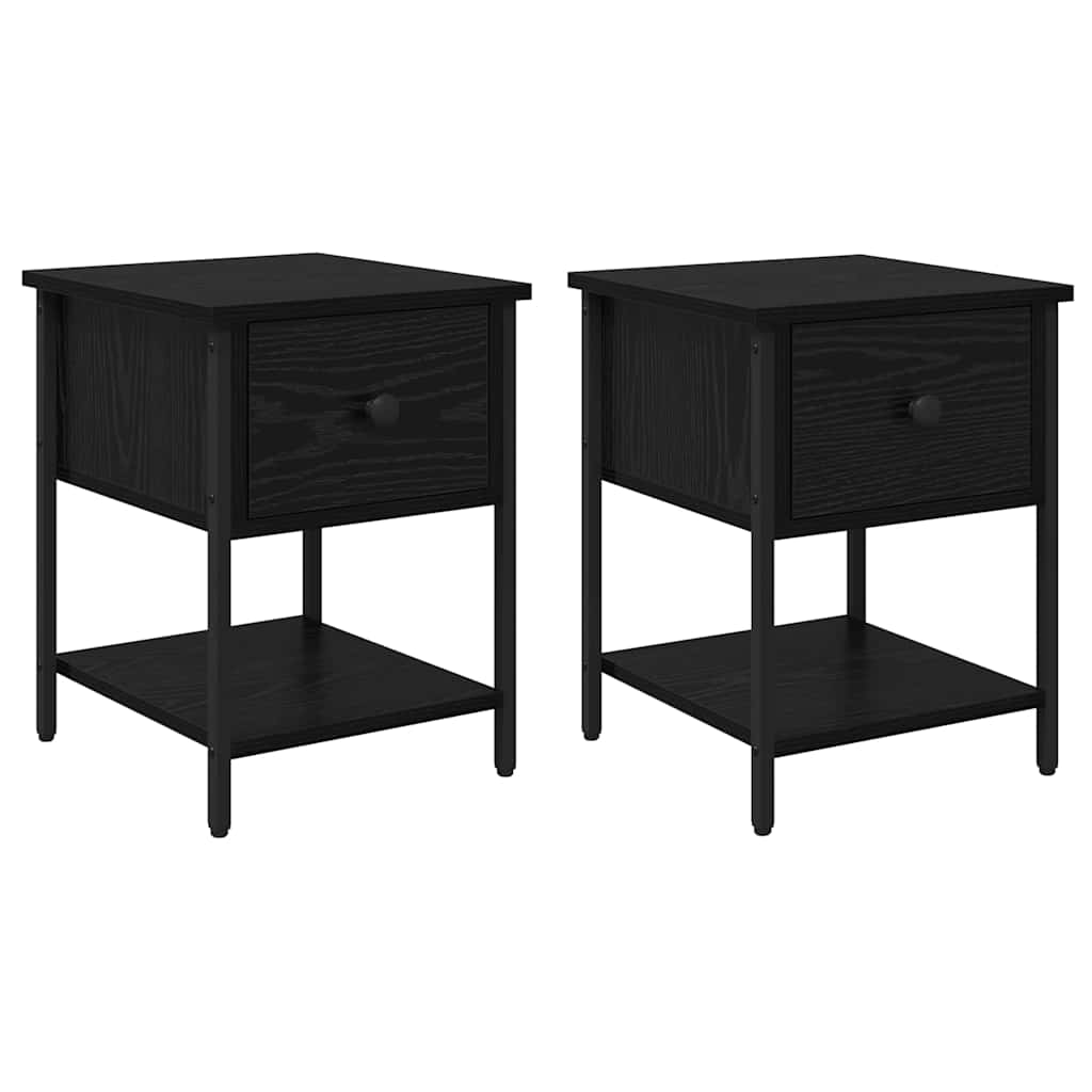 Thumbnail - vidaXL Nachttisch 2 pcs Schwarz Eichen-Optik 34 x 35,5 x 45 cm
