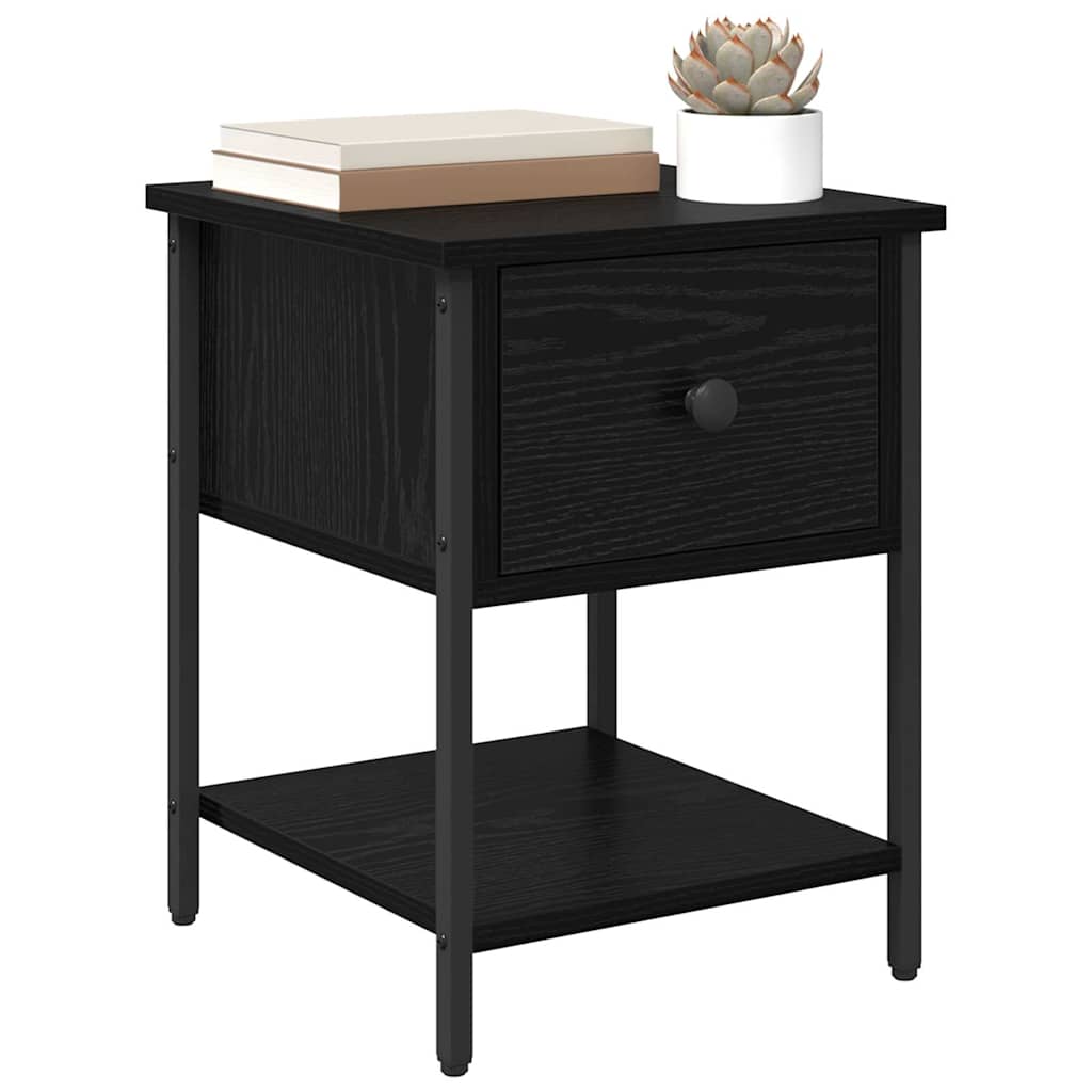 vidaXL Nachtkastje 2 pcs Zwart eiken 34 x 35,5 x 45 cm Bewerkt hout