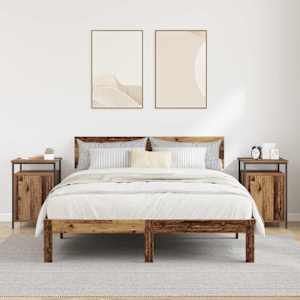 Noční skříňka 2 pcs Staré dřevo 40 x 42 x 60cm kompozitní dřevo - obrázek 4
