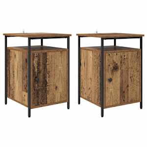 Noční skříňka 2 pcs Staré dřevo 40 x 42 x 60cm kompozitní dřevo - obrázek 2