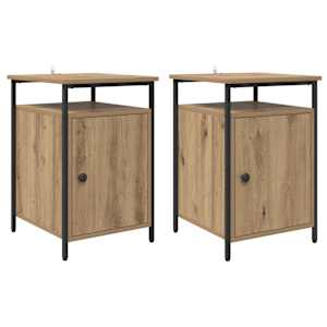 Noční skříňka 2 pcs Artisanový dub 40 x 42 x 60cm - obrázek 2