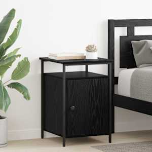 Noční skříňka 2 pcs Černý dub 40 x 42 x 60cm kompozitní dřevo - obrázek 1
