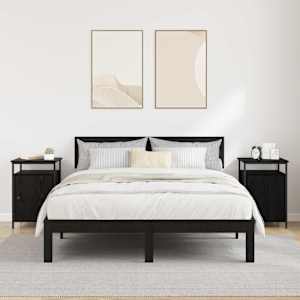 Noční skříňka 2 pcs Černý dub 40 x 42 x 60cm kompozitní dřevo - obrázek 4