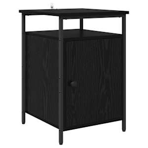 Noční skříňka 2 pcs Černý dub 40 x 42 x 60cm kompozitní dřevo - obrázek 6