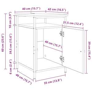 Noční skříňka 2 pcs Černý dub 40 x 42 x 60cm kompozitní dřevo - obrázek 16