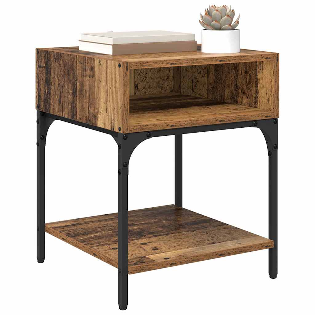vidaXL Nachtkastje 2 pcs Oud hout 40 x 40 x 50 cm Bewerkt hout