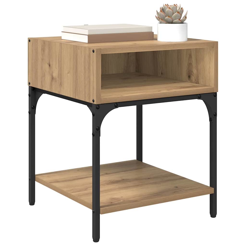 vidaXL Nachtkastje 2 pcs artisanaal eikenkleurig 40 x 40 x 50 cm