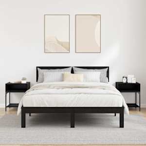Noční stolek 2 pcs Černý dub 40 x 40 x 50 cm kompozitní dřevo - obrázek 4