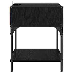 Noční stolek 2 pcs Černý dub 40 x 40 x 50 cm kompozitní dřevo - obrázek 7