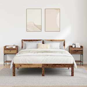 Noční stolek 2 pcs Staré dřevo 40 x 29 x 60 cm kompozitní dřevo - obrázek 4