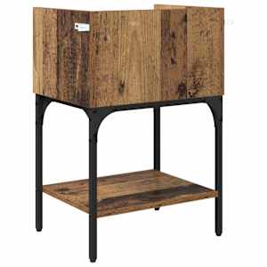 Noční stolek 2 pcs Staré dřevo 40 x 29 x 60 cm kompozitní dřevo - obrázek 9