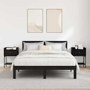 Noční stolek 2 pcs Černý dub 40 x 29 x 60 cm kompozitní dřevo - obrázek 4
