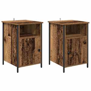 Noční skříňka 2 pcs Staré dřevo 40 x 42 x 60 cm - obrázek 2