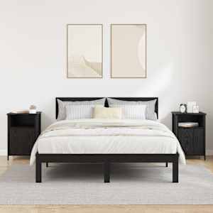 Noční skříňka 2 pcs Černý dub 40 x 42 x 60 cm kompozitní dřevo - obrázek 4