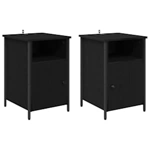Noční skříňka 2 pcs Černý dub 40 x 42 x 60 cm kompozitní dřevo - obrázek 2
