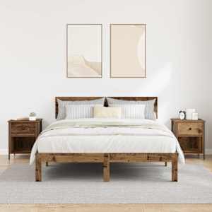 Noční skříňka se zásuvkou 2 pcs Staré dřevo 40 x 42 x 50 cm - obrázek 4