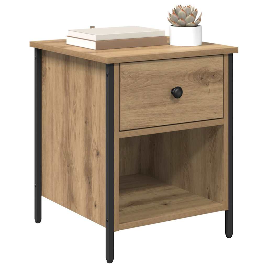 vidaXL Nachtkastje 2 pcs artisanaal eikenkleurig 40 x 42 x 50 cm