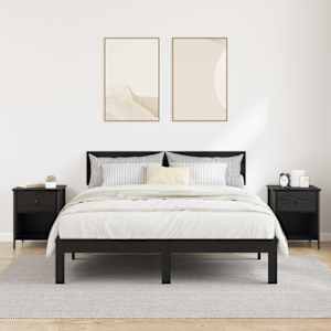 Noční skříňka 2 pcs Černý dub 40 x 42 x 50 cm kompozitní dřevo - obrázek 4