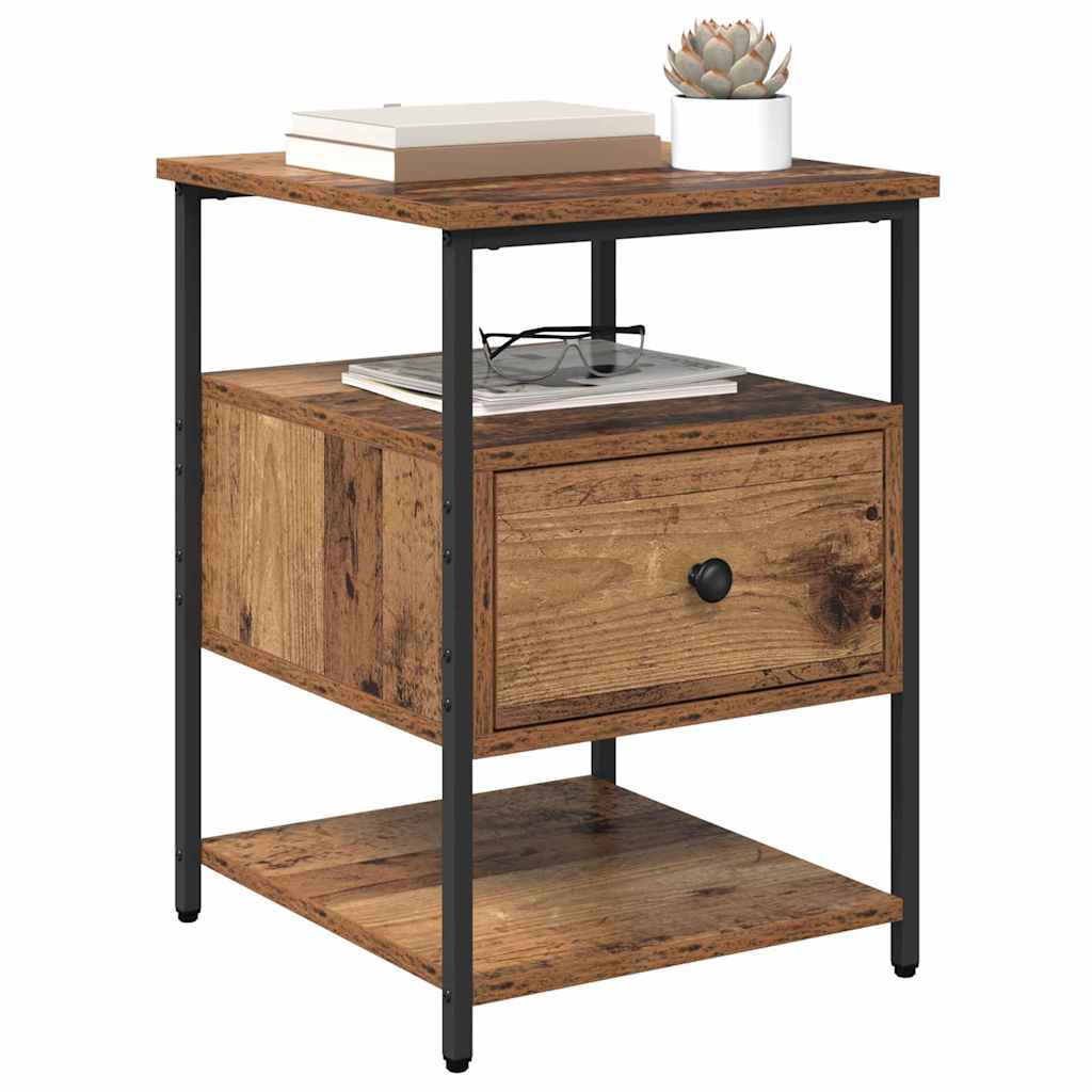 vidaXL Nachtkastje 2 pcs Oud hout 40 x 42 x 56 cm Bewerkt hout