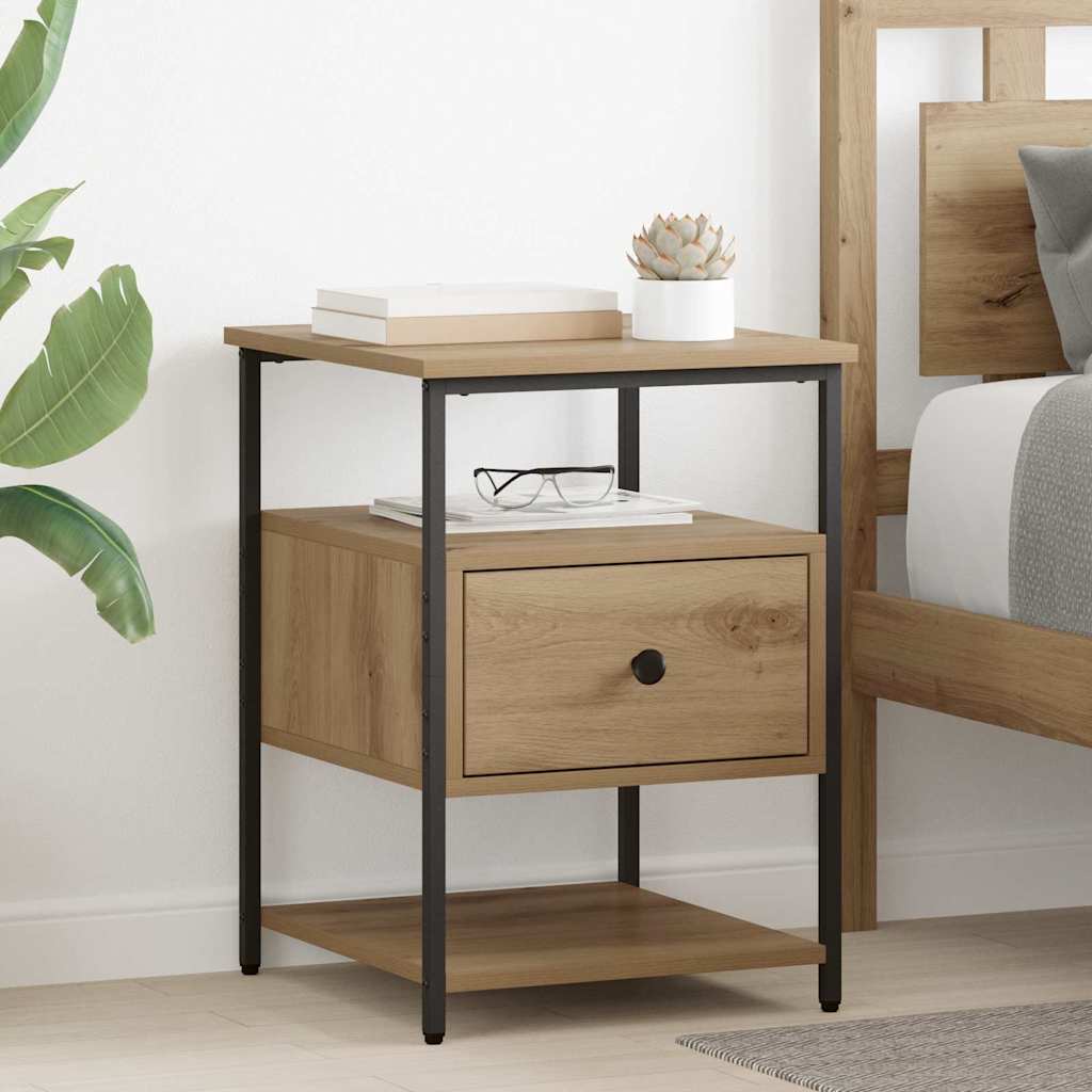 vidaXL Dulap de noapte stejar artizanal 40 x 42 x 56 cm Lemn compozit