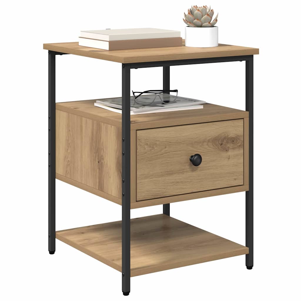 vidaXL Nachtkastje 2 pcs artisanaal eikenkleurig 40 x 42 x 56 cm