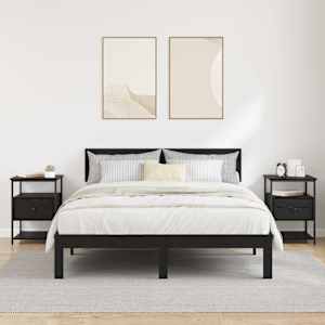 Noční skříňka 2 pcs Černý dub 40 x 42 x 56 cm kompozitní dřevo - obrázek 4