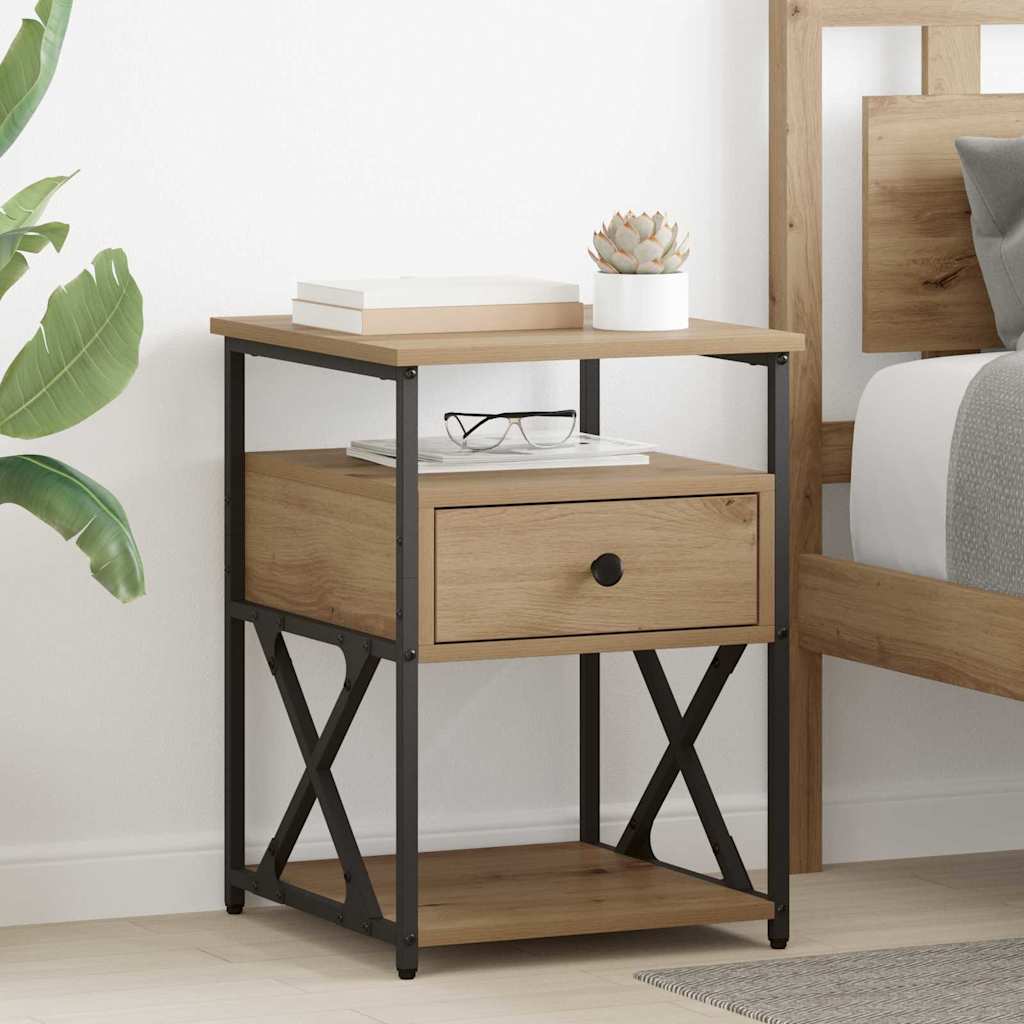 vidaXL Nachttisch 2 pcs Artisan-Eiche 40 x 42 x 55 cm Holzwerkstoff