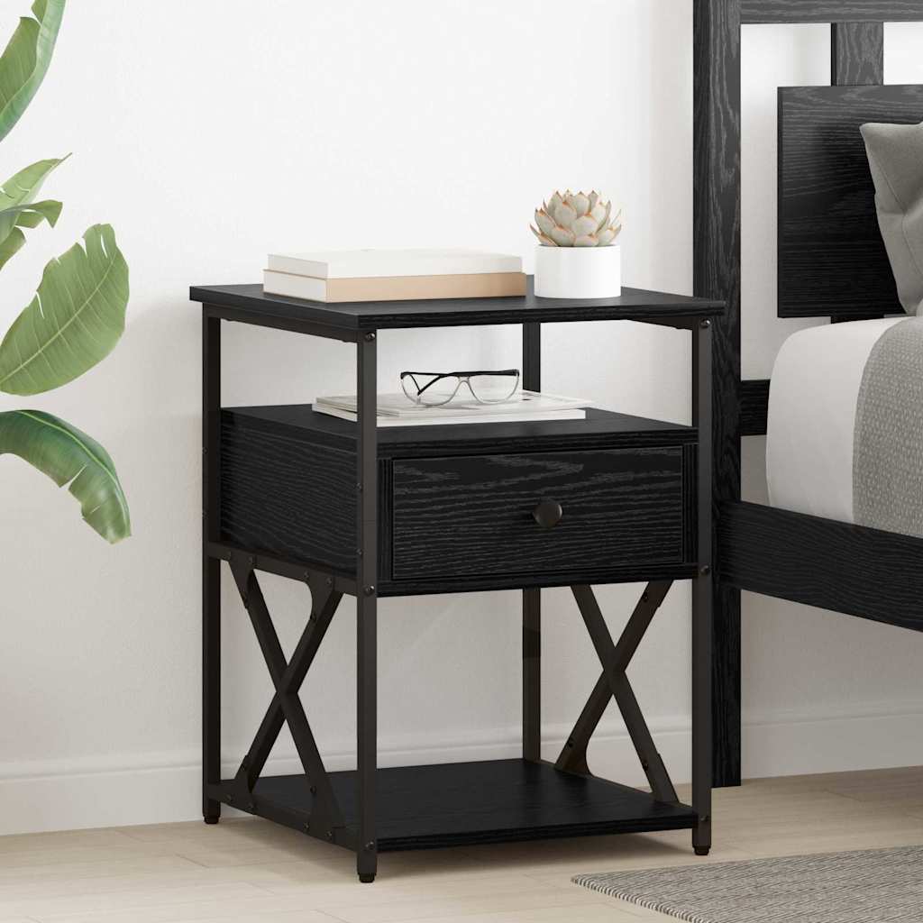 Noptiere dormitor - Dulap de noapte cu sertar 2 pcs Stejar negru 40 x 42 x 55 cm