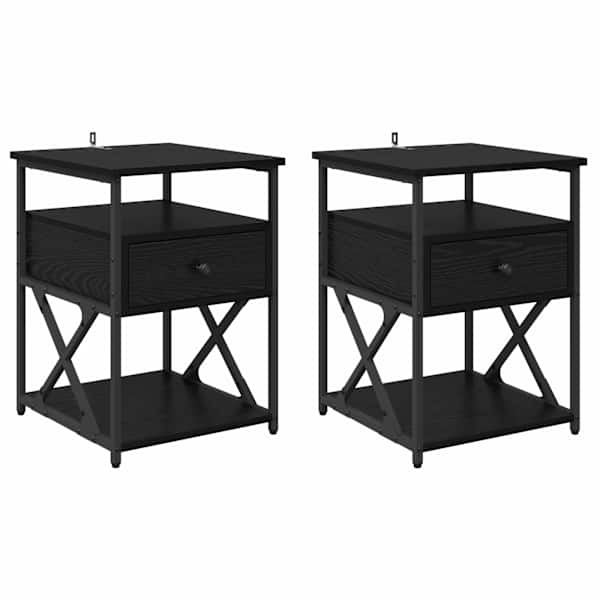 vidaXL &Ouml;&ouml;lambi kapp 2 tk Must tamm 40 x 42 x 55 cm Tehispuit