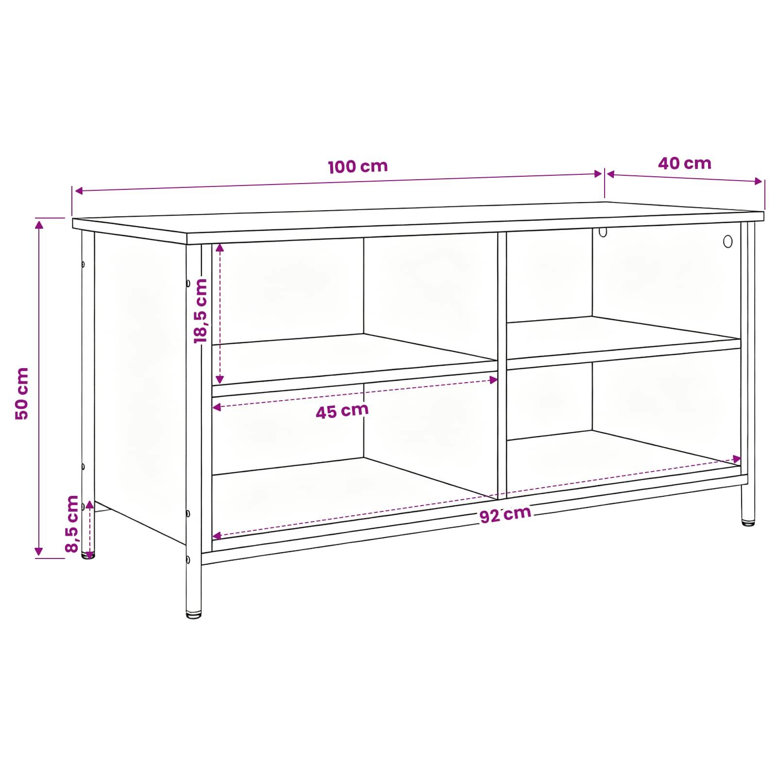 Televizní skříň Staré dřevo 100 x 40 x 50 cm kompozitní dřevo - obrázek 11