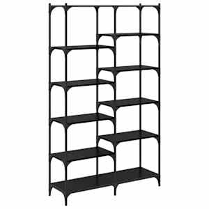 vidaXL Raamatukapp 9 tasandit 100 x 32 x 170 cm Tehispuit Must tamm