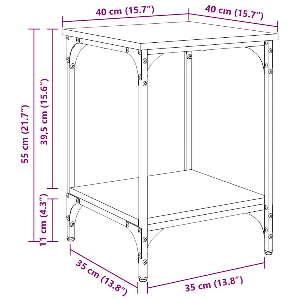 Τραπεζάκι σαλονιού Μαύρη Οξυά 40 x 40 x 55 εκ - Image 11